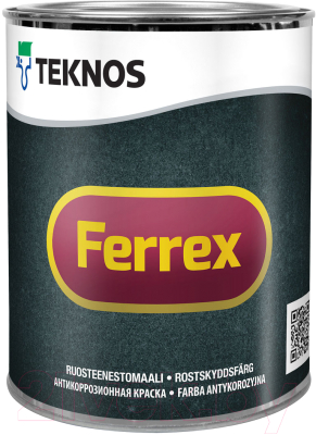 Грунт-краска Teknos Ferrex (1л, черный)