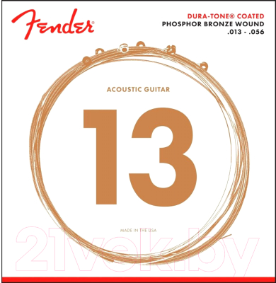 

Струны для акустической гитары Fender, 860M Phosphor Bronze Coated 11-56