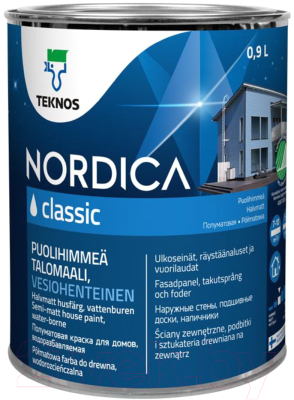 Краска Teknos Nordica Classic Base 1 (900мл, белый)