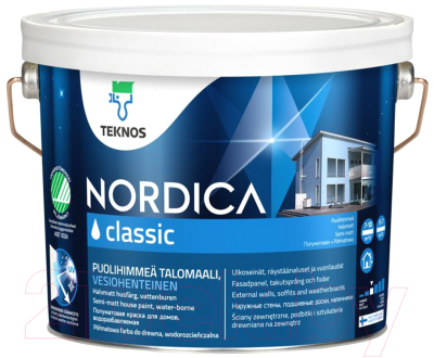Краска Teknos Nordica Classic Base 1 (2.7л, белый)