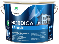 Краска Teknos Nordica Classic Base 1 (9л, белый) - 
