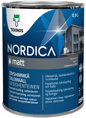 Краска Teknos Nordica Matt Base 1 (900мл, белый)