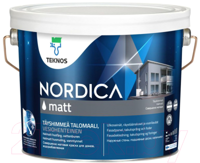 Краска Teknos Nordica Matt Base 1 (2.7л, белый)