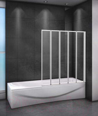 Стеклянная шторка для ванны Cezares Relax-V-5-120/140-P-Bi-R