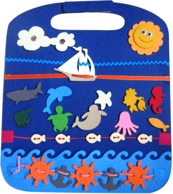 Развивающая игрушка Smile Decor Море. Коврик-игралка в дорогу / Ф003
