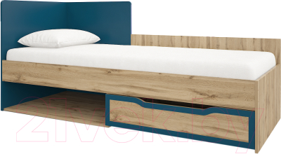 Односпальная кровать Сакура Майами №11М (дуб ирландский/синий)