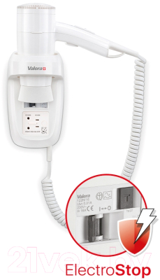 Фен настенный Valera Premium Protect 1200 Shaver 533.03/044.06 (белый)