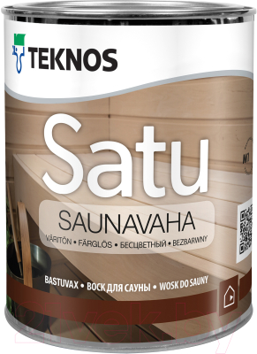 Пропитка для дерева Teknos Satu Saunavaha (900мл, белый)