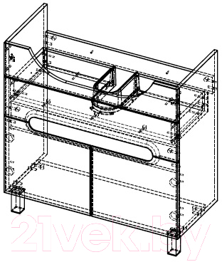 Изображение товара Тумба под умывальник АВН Ansi 85 / 96.03