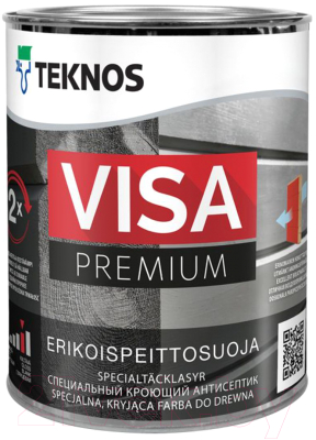 Антисептик для древесины Teknos Visa Premium Base 1 (900мл)