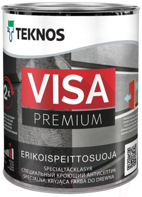 

Антисептик для древесины Teknos, Белый, Visa Premium Base 1