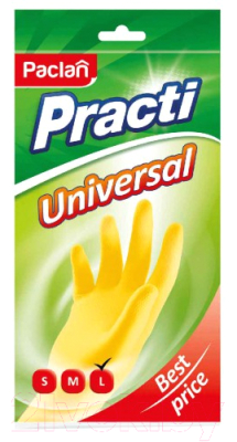 Перчатки хозяйственные Paclan Practi Universal (L, желтый)
