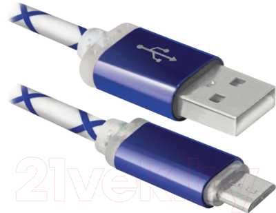 Кабель Defender USB08-03LT / 87555 (голубой)