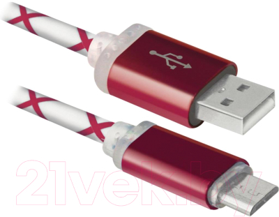Кабель Defender USB08-03LT / 87556 (красный)