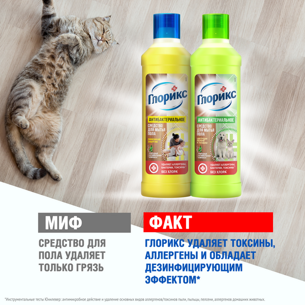 Чистящее средство для пола Glorix Лимонная энергия (1л) — фото 8