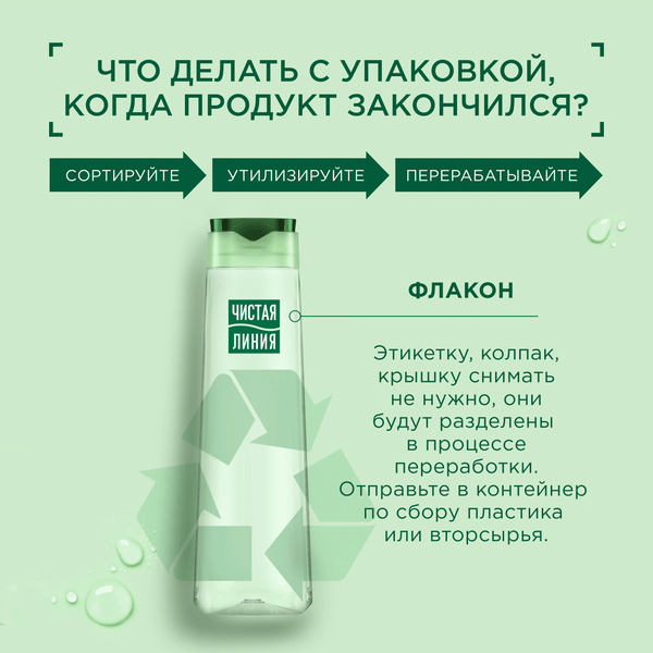 Шампунь для волос Чистая Линия Объём и сила с экстрактом ростков пшеницы (400мл)