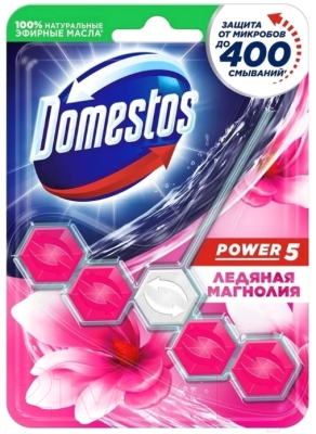 Чистящее средство для унитаза Domestos Power 5. Ледяная магнолия (55г)