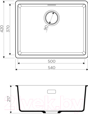 Мойка кухонная Omoikiri Kata 54-U-GR (4993411)