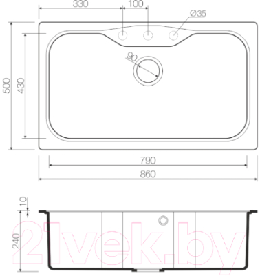 Мойка кухонная Omoikiri Maru 86-BE (4993139)