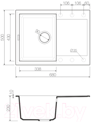 Мойка кухонная Omoikiri Sakaime 68-PL (4993193)