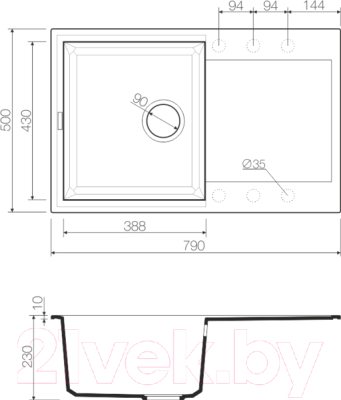 Мойка кухонная Omoikiri Sakaime 79-GR (4993553)