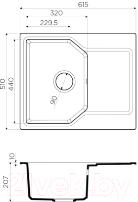 Мойка кухонная Omoikiri Yonaka 61-BE / 4993632