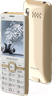 Мобильный телефон Maxvi P15 (белый/золото)