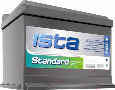 

Автомобильный аккумулятор Ista, Standard 6СТ-50А1 Е