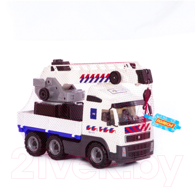 Кран игрушечный Полесье Полицейский с поворотной платформой / 77318