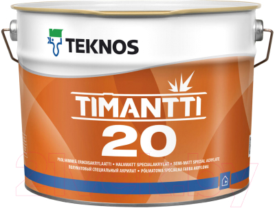 Краска Teknos Timantti 20 Base 3 (9л, полуматовый прозрачный)