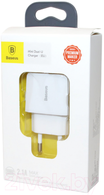 Адаптер питания сетевой Baseus Dual-U / CCALL-MN02 (белый)