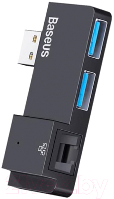 USB-хаб Baseus USB A to RJ45x1+USB3.0x2 / CAHUB-FP01 (черный)