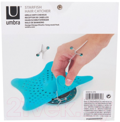 Ситечко для раковины Umbra Starfish 023014-276 (морская волна)
