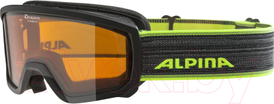 Маска горнолыжная Alpina Sports 2020-21 Scarabeo Jr. DH / A72581-32 (черный/неоновый)