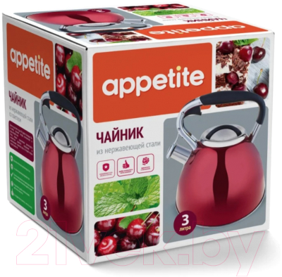 Чайник со свистком Appetite LKD-4030R (красный)