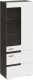 Шкаф-пенал с витриной ТриЯ Фьюжн ТД-260.07.27 (белый глянец/венге линум) - 