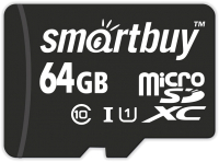 

Карта памяти SmartBuy, microSDXC (Class 10) 64GB (SB64GBSDCL10-00)