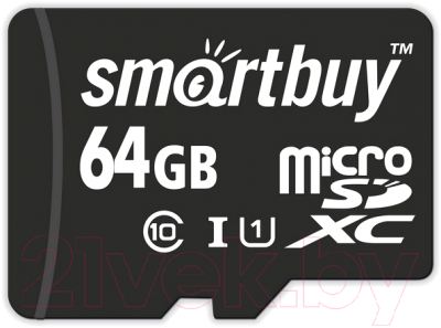 Карта памяти SmartBuy microSDXC (Class 10) 64GB (SB64GBSDCL10-00)