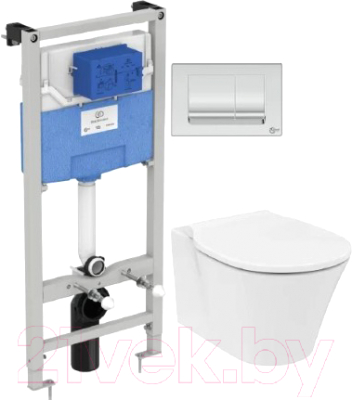 

Унитаз подвесной с инсталляцией Ideal Standard, Connect Air E036601 + R020467 + R0108AA / E212801