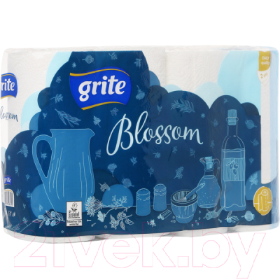 Бумажные полотенца Grite Blossom (двухслойная, 4рул)
