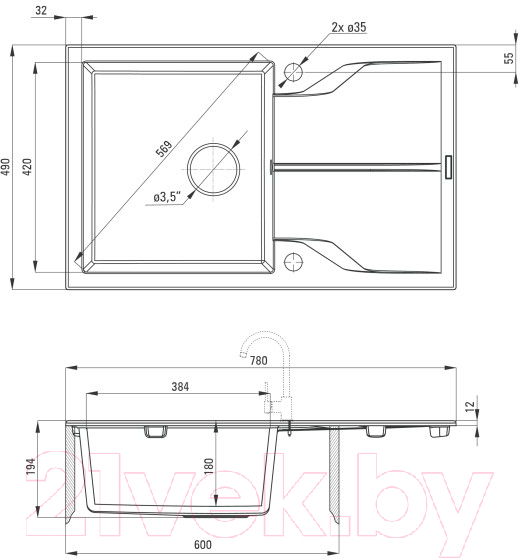 Мойка кухонная Deante Andante ZQN T113