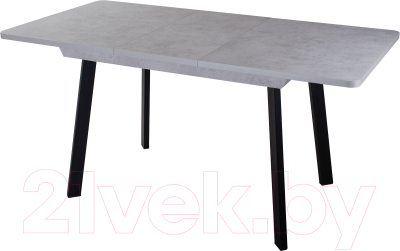 Обеденный стол Домотека Джаз ПР-1 80x120-157 (серый бетон/черный/93)