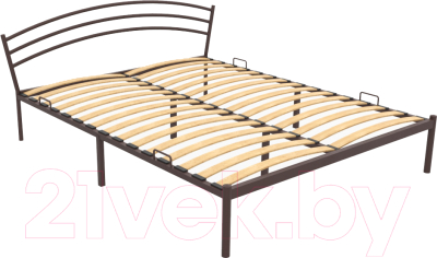 Полуторная кровать Князев Мебель Марго МО.120.200.К (коричневый муар)
