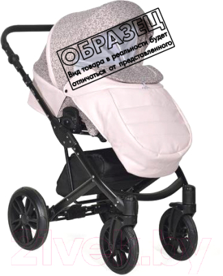 Детская универсальная коляска INDIGO Mio + F 3 в 1 (Mi 07, черная кожа/черный узор)
