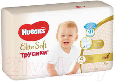 Подгузники-трусики детские Huggies Elite Soft Giga 4 (56шт)