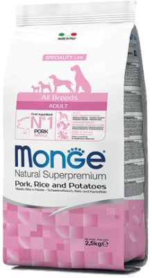 Сухой корм для собак Monge Speciality All Breeds Adult Pork & Rice (2.5кг)