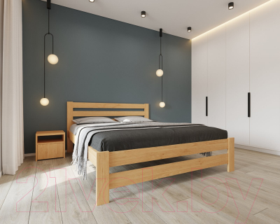 Двуспальная кровать BAMA Palermo (160x200, натуральный)