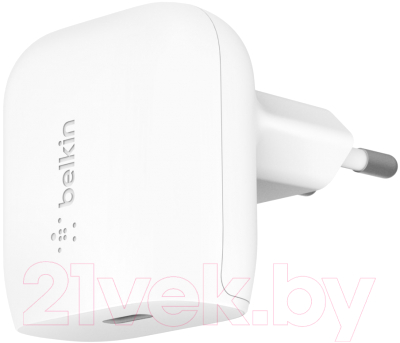 Адаптер питания сетевой Belkin 18W USB-C Home Charger / F7U096VFWHT (белый)