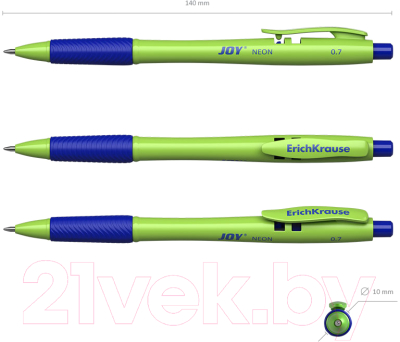 Ручка шариковая Erich Krause Ultra Glide Technology Joy Neon / 43347