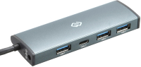 USB-хаб Digma HUB-3U3.0C-UC-G (серый) - 